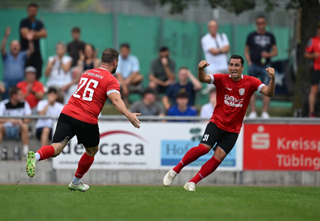 Relegationsspiel in die Kreisliga A3, SSC Tübingen II - SV Hirrlingen, 21.06.2026 - Torjubel 2:1 - links Philip Daub (Hirrlingen)

Foto: Axel Grundler