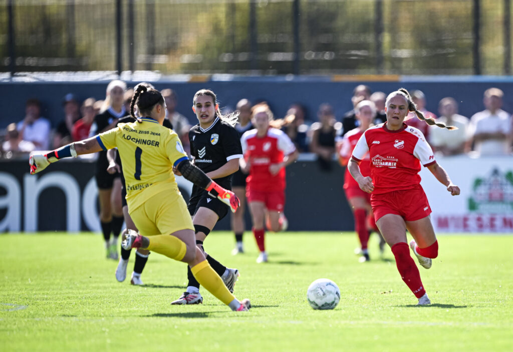 Fussball  DFB Pokal Frauen 1. Runde  Saison 2026/2027   26.09.2026 
SV Eutingen - FC Carl Zeiss Jena 
FOTO: Markus Ulmer